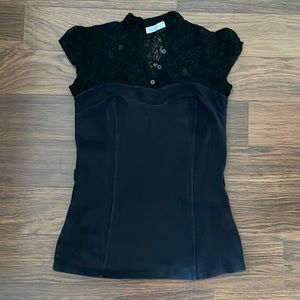 PROMOD see-through black lace top